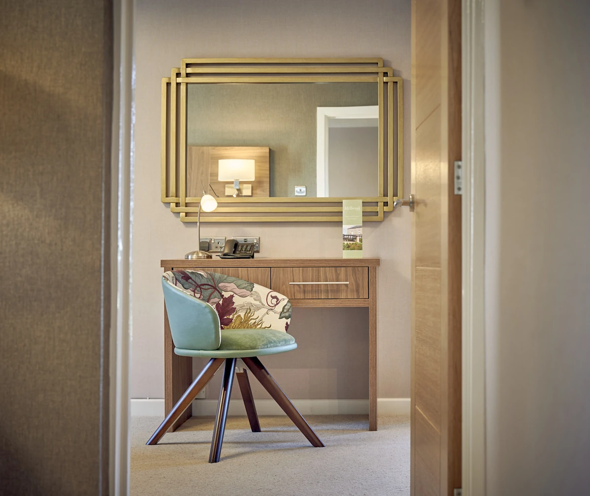 Desk in bedroom suite