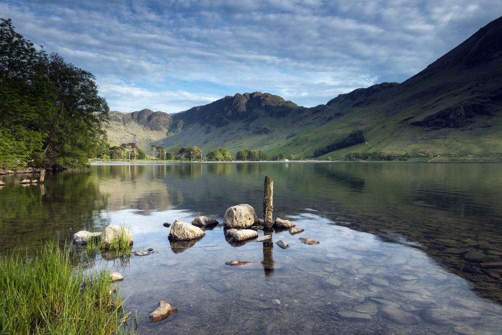 Buttermere lake in the Lake District surrounded by mountains including Haystacks